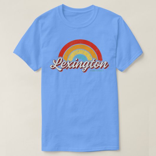 Lexington Kentucky KY  regenboogretro 70s T-shirt (Design voorkant)