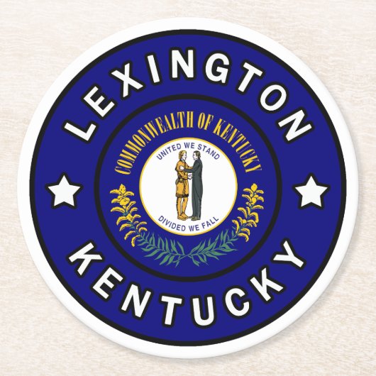 Lexington Kentucky Ronde Kartonnen Onderzetter (Voorkant)