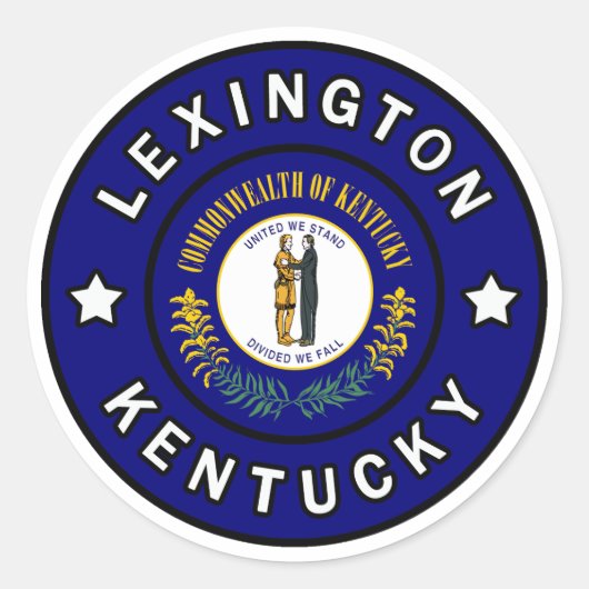 Lexington Kentucky Ronde Sticker (Voorkant)