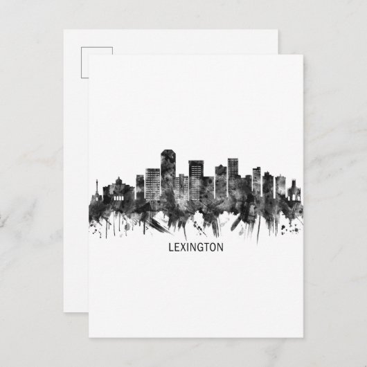 Lexington Kentucky Skyline BW Uitnodiging Briefkaart (Voorkant / Achterkant)