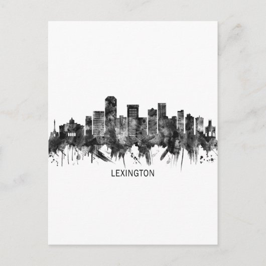 Lexington Kentucky Skyline BW Uitnodiging Briefkaart (Voorkant)