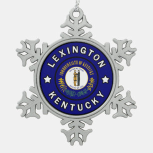 Lexington Kentucky Tin Sneeuwvlok Ornament