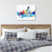 Lexington, Kentucky waterverf skyline Canvas Afdruk (Insitu (Slaapkamer))