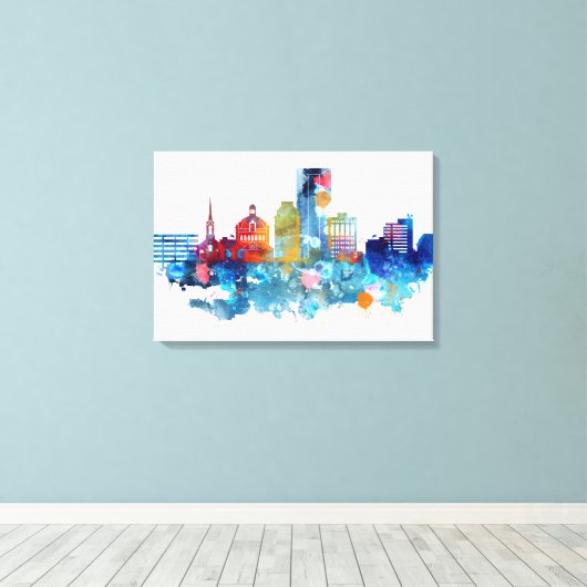 Lexington, Kentucky waterverf skyline Canvas Afdruk (Insitu (Houten vloer))