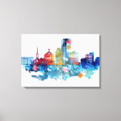 Lexington, Kentucky waterverf skyline Canvas Afdruk (Voorkant)