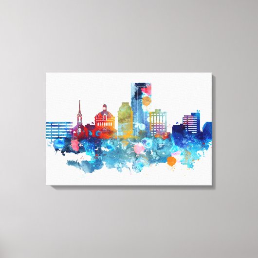 Lexington, Kentucky waterverf skyline Canvas Afdruk (Voorkant)