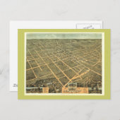 Lexington KY 1871 Antiek panoramische kaart (Voorkant / Achterkant)