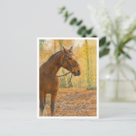 Lexington KY Horse Capital | Waterverf Feestdagenkaart (Staand voorkant)