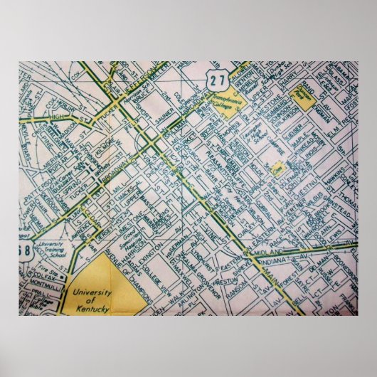 Lexington, KY  Map Poster (Voorkant)