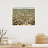 Lexington, KY Panoramic Map - 1871 Poster (Keuken)
