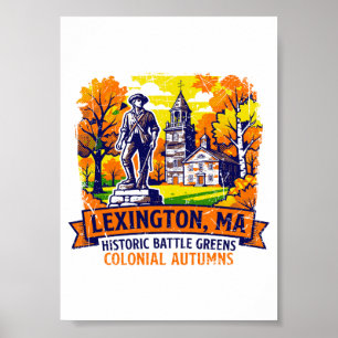 Lexington Massachusetts Historische Slagterreinen Poster