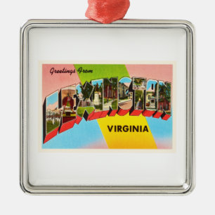 Lexington Virginia VA Old Vintage Travel Briefkaar Metalen Ornament