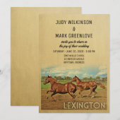 Lexington Wedding Invitation Kentucky Horses Kaart (Voorkant / Achterkant)