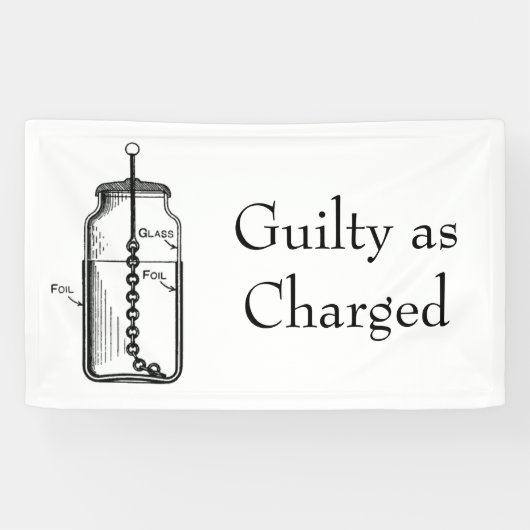 Leyden Jar Guilty in beschuldiging gesteld Spandoek (Horizontaal)