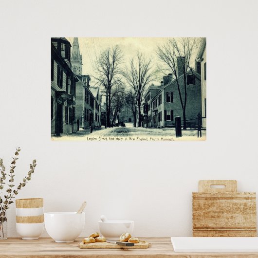 Leyden St Pilgrim Plymouth MA c1908 Poster (Keuken)