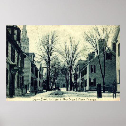 Leyden St Pilgrim Plymouth MA c1908 Poster (Voorkant)