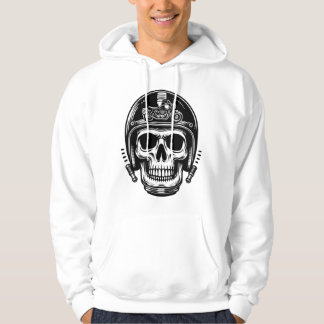leyenda del cráneo del motociclista vintage hoodie