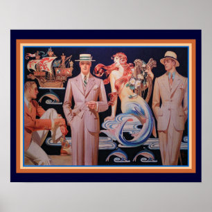 Leyendecker Art Deco Mode Afdrukken 16 x 20 Poster