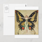 Leyendecker Butterfly Woman Briefkaart (Voorkant / Achterkant)