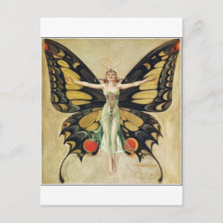 Leyendecker Butterfly Woman Briefkaart