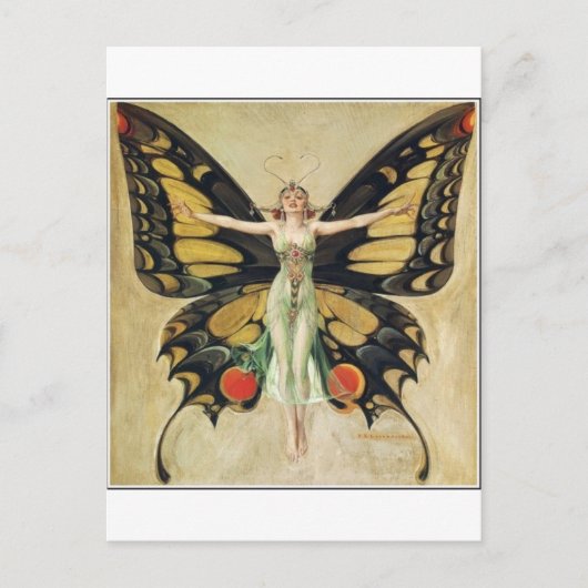 Leyendecker Butterfly Woman Briefkaart (Voorkant)