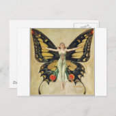 Leyendecker Butterfly Woman Briefkaart (Voorkant / Achterkant)