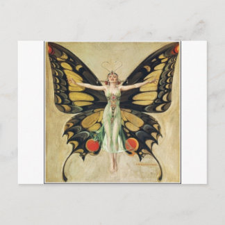 Leyendecker Butterfly Woman Briefkaart