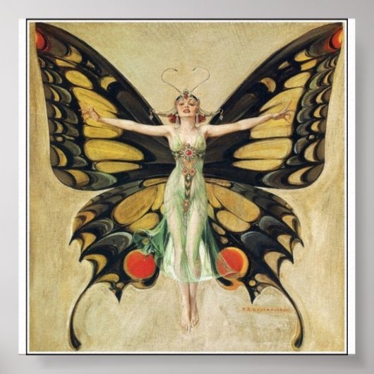 Leyendecker - Butterfly Woman Poster (Voorkant)