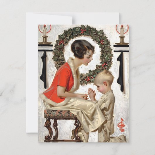 Leyendecker Kerstgebed 1921 Feestdagenkaart (Voorkant)