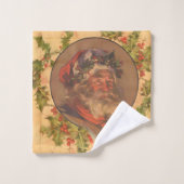 Leyendecker Kerstman Antiek Victoriaans Bad Handdoek (Wasdoekje)