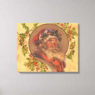 Leyendecker Kerstman Antiek Victoriaans Canvas Afdruk