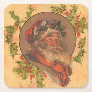Leyendecker Kerstman Antiek Victoriaans Kartonnen Onderzetters