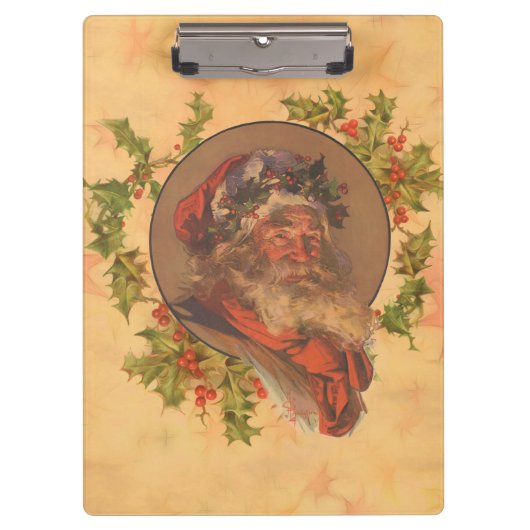 Leyendecker Kerstman Antiek Victoriaans Klembord (Voorkant)