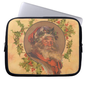 Leyendecker Kerstman Antiek Victoriaans Laptop Sleeve