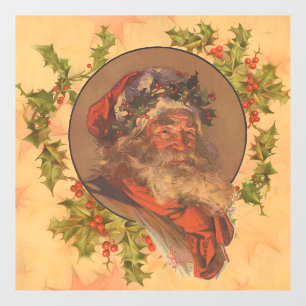 Leyendecker Kerstman Antiek Victoriaans Raamsticker