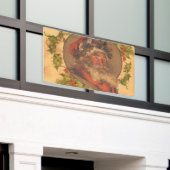 Leyendecker Kerstman Antiek Victoriaans Spandoek (Buitenkant Gebouw)