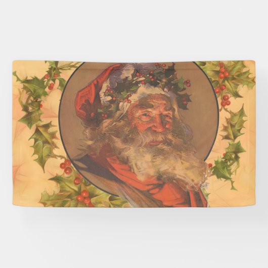 Leyendecker Kerstman Antiek Victoriaans Spandoek (Horizontaal)