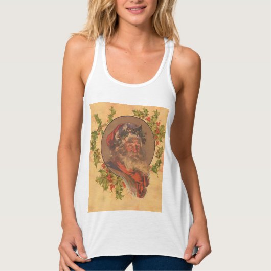 Leyendecker Kerstman Antiek Victoriaans Tanktop (Voorkant)