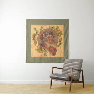 Leyendecker Kerstman Antiek Victoriaans Wandkleed