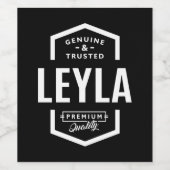 Leyla Gepersonaliseerde naam Birthday Wijn Etiket (Enkel label)