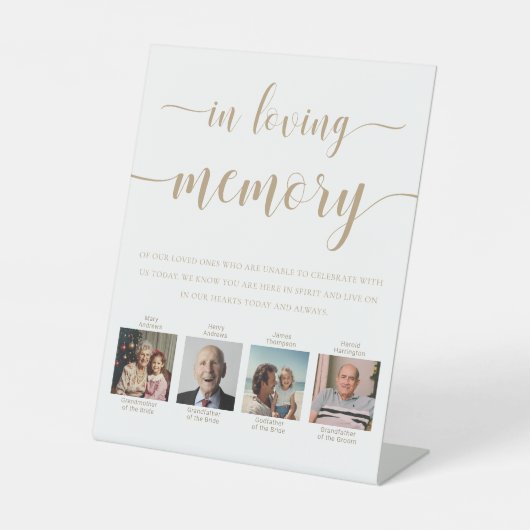 Leyton Gold-foto in liefdevolle herinnering bruilo Reclamebord Met Voetstuk (Voorkant)