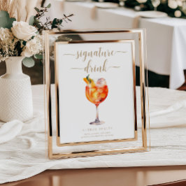 Leyton Gold Modern Minimal Signature Drink Sign Poster