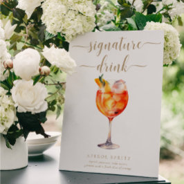 Leyton Gold Modern Minimal Signature Drink Sign Poster