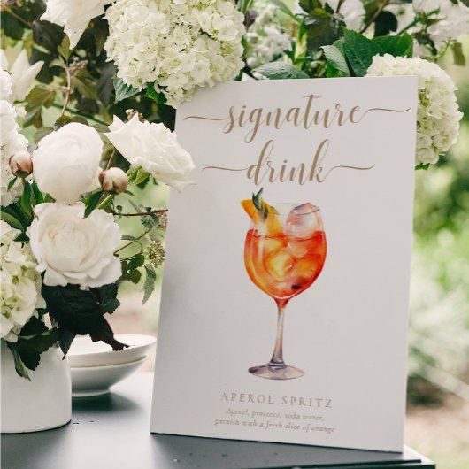 Leyton Gold Modern Minimal Signature Drink Sign Poster