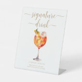 Leyton Gold Modern Minimal Signature Drink Sign Reclamebord Met Voetstuk (Voorkant)