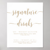 Leyton Gold Modern Minimal Signature Drinken Sign Poster (Voorkant)