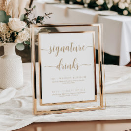 Leyton Gold Modern Minimal Signature Drinken Sign Poster