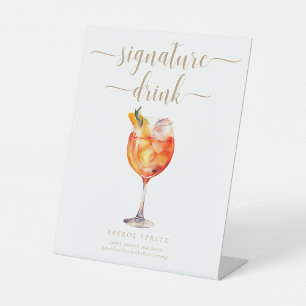 Leyton Goud Modern Minimaal Handtekening Drank Bor Reclamebord Met Voetstuk