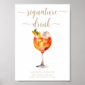 Leyton Goud Modern Minimaal Handtekening Drank Sig Poster (Voorkant)