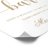 Leyton Gouden Modern Minimaal Bloem Bar Bord Poster (Hoek)